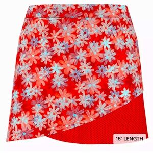 PGA TOUR APPAREL Playful Floral Print 16" Skort